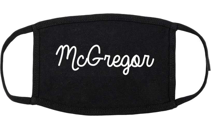 McGregor Texas TX Script Cotton Face Mask Black