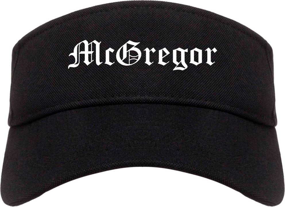 McGregor Texas TX Old English Mens Visor Cap Hat Black
