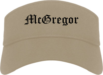 McGregor Texas TX Old English Mens Visor Cap Hat Khaki