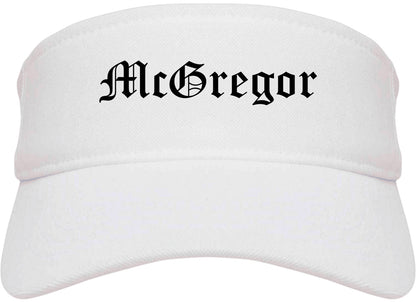 McGregor Texas TX Old English Mens Visor Cap Hat White
