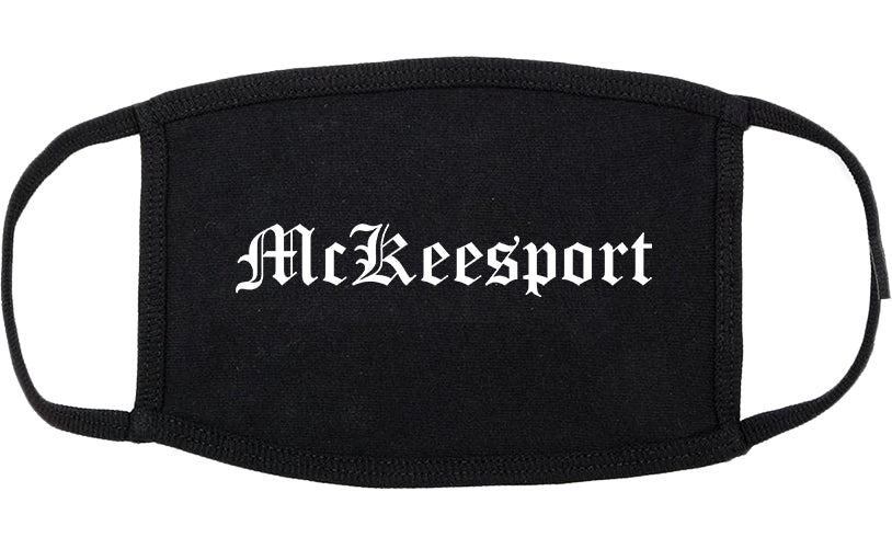 McKeesport Pennsylvania PA Old English Cotton Face Mask Black