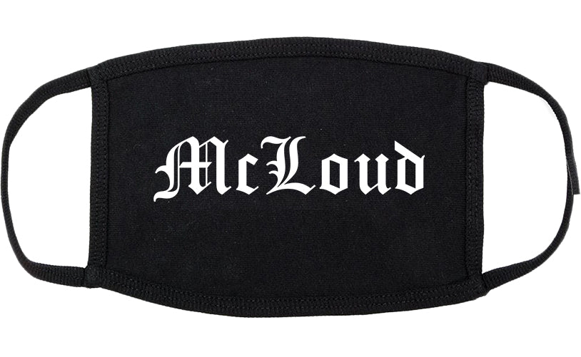 McLoud Oklahoma OK Old English Cotton Face Mask Black