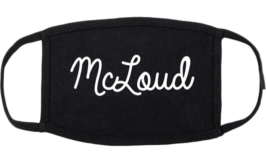 McLoud Oklahoma OK Script Cotton Face Mask Black