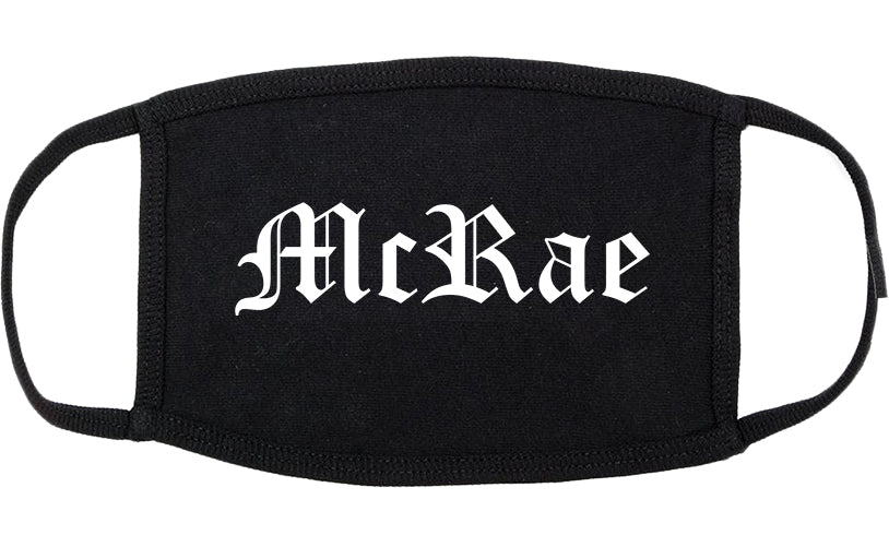 McRae Georgia GA Old English Cotton Face Mask Black