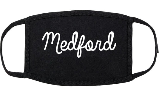 Medford Massachusetts MA Script Cotton Face Mask Black