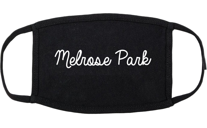 Melrose Park Illinois IL Script Cotton Face Mask Black