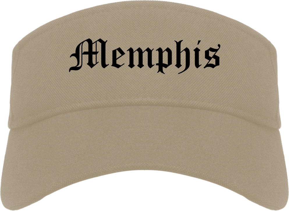 Memphis Tennessee TN Old English Mens Visor Cap Hat Khaki