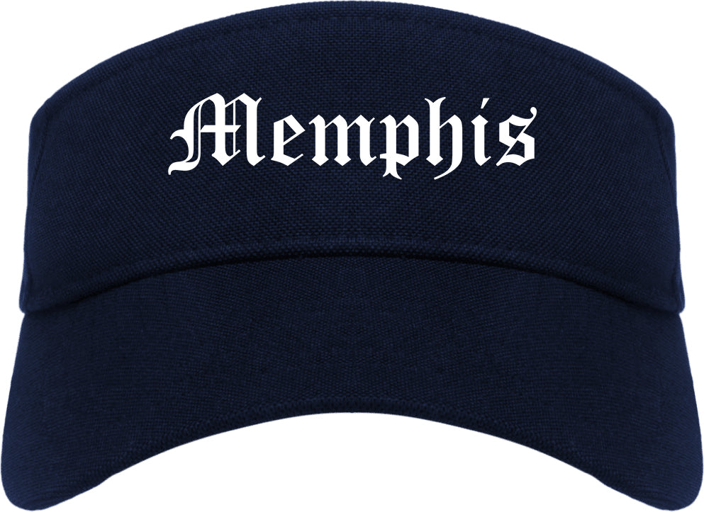 Memphis Tennessee TN Old English Mens Visor Cap Hat Navy Blue
