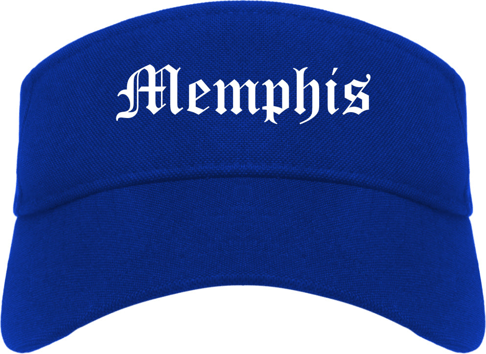 Memphis Tennessee TN Old English Mens Visor Cap Hat Royal Blue