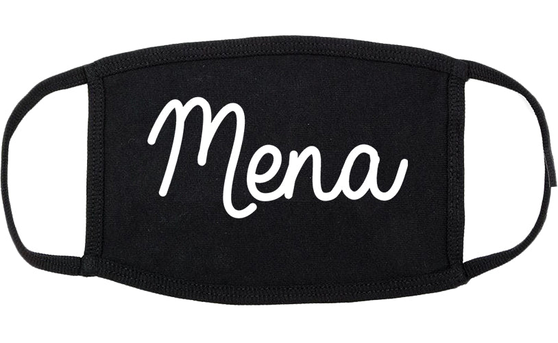 Mena Arkansas AR Script Cotton Face Mask Black