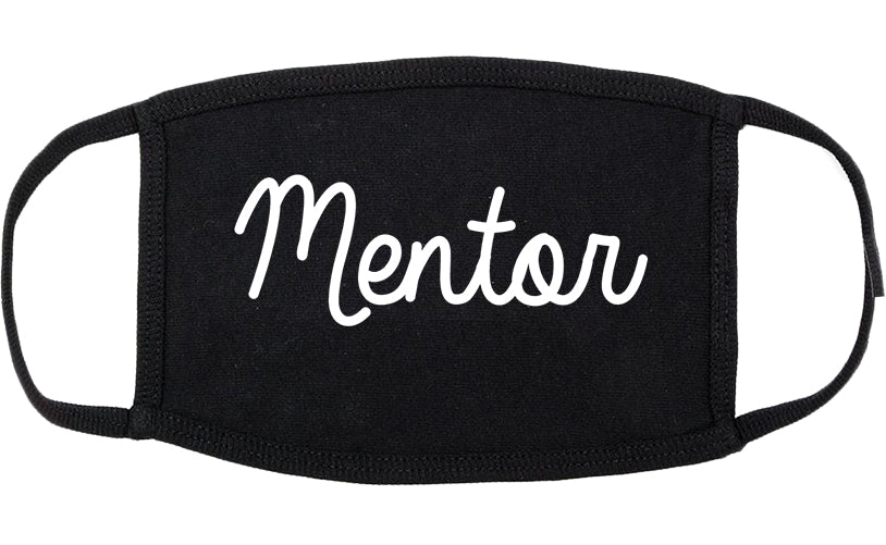Mentor Ohio OH Script Cotton Face Mask Black