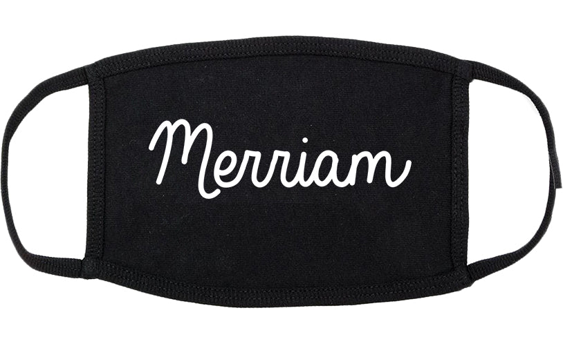 Merriam Kansas KS Script Cotton Face Mask Black
