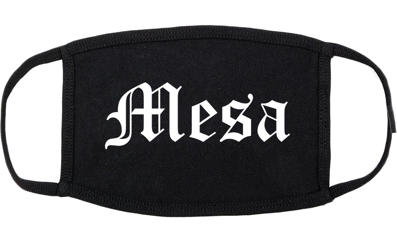 Mesa Arizona AZ Old English Cotton Face Mask Black