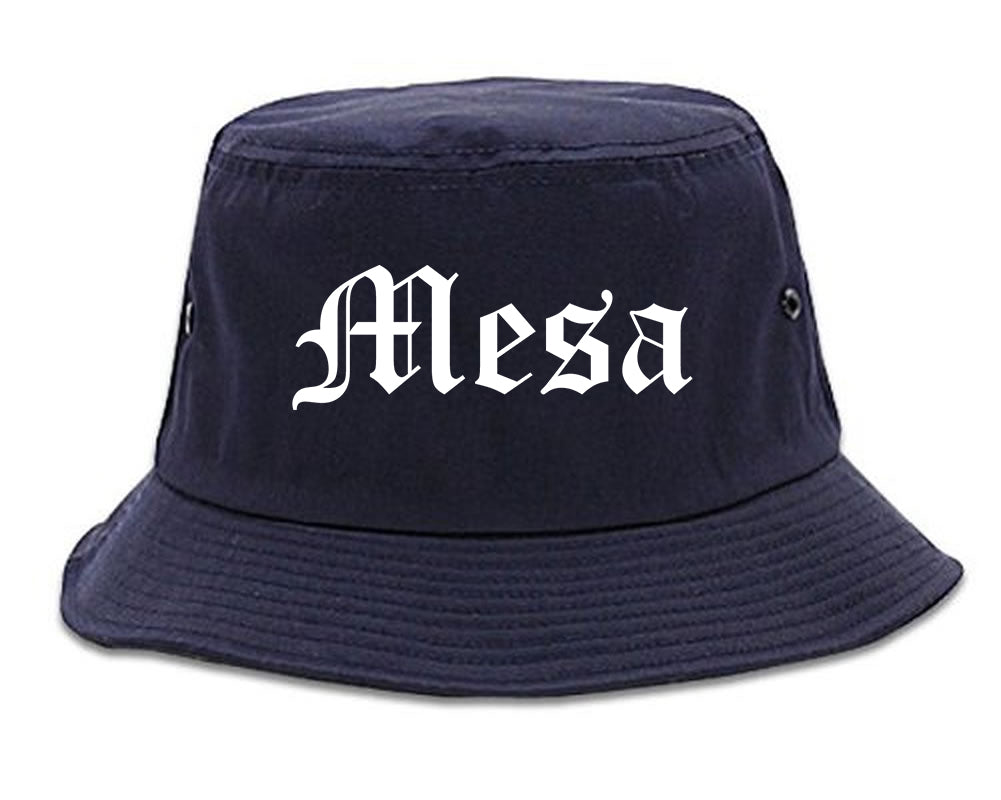 Mesa Arizona AZ Old English Mens Bucket Hat Navy Blue