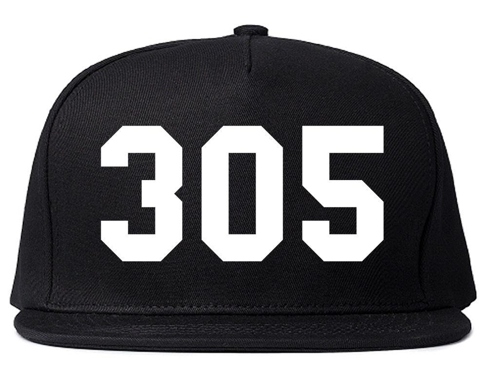 Miami 305 Florida Area Code Mens Snapback Hat Black