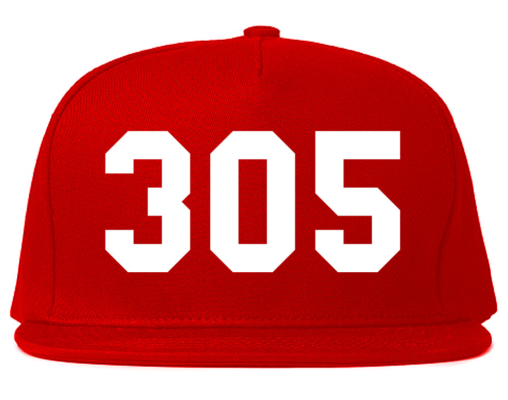 Miami 305 Florida Area Code Mens Snapback Hat Red