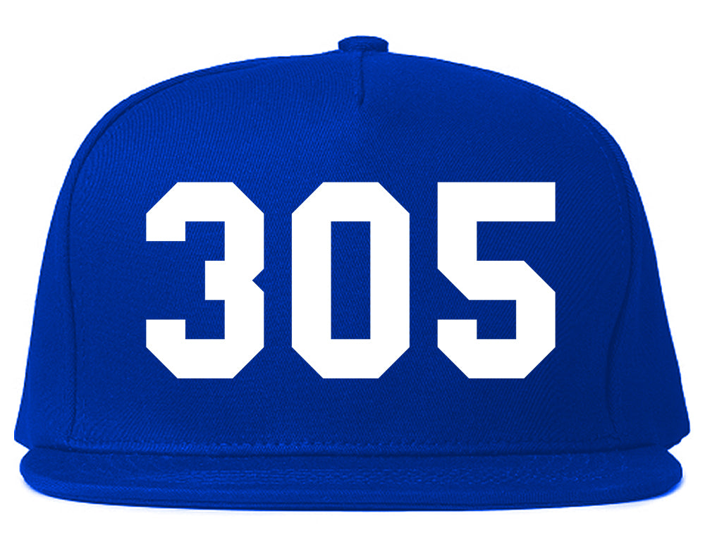 Miami 305 Florida Zip Code Mens Snapback Hat Royal Blue