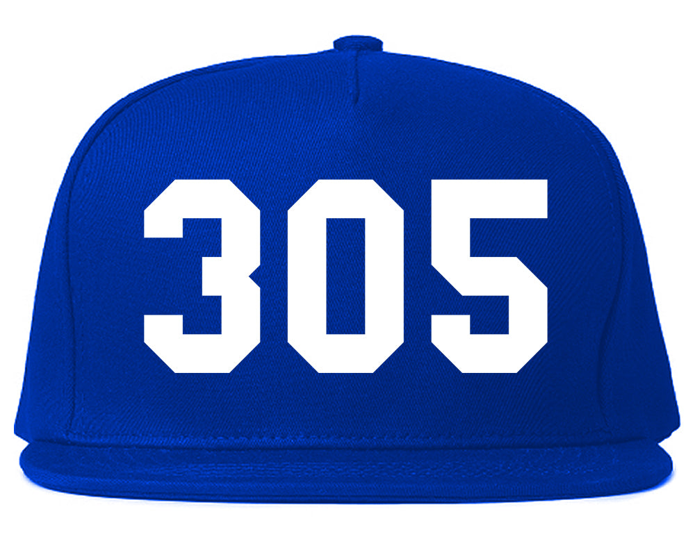 Miami 305 Florida Area Code Mens Snapback Hat Royal Blue