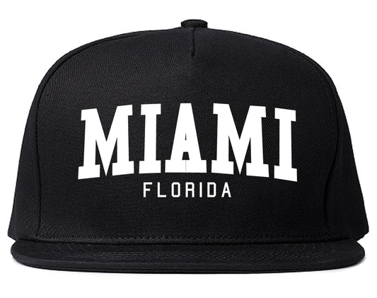 Miami Florida Arch Mens Snapback Hat Black