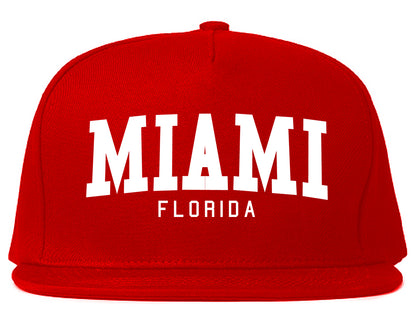 Miami Florida Arch Mens Snapback Hat Red