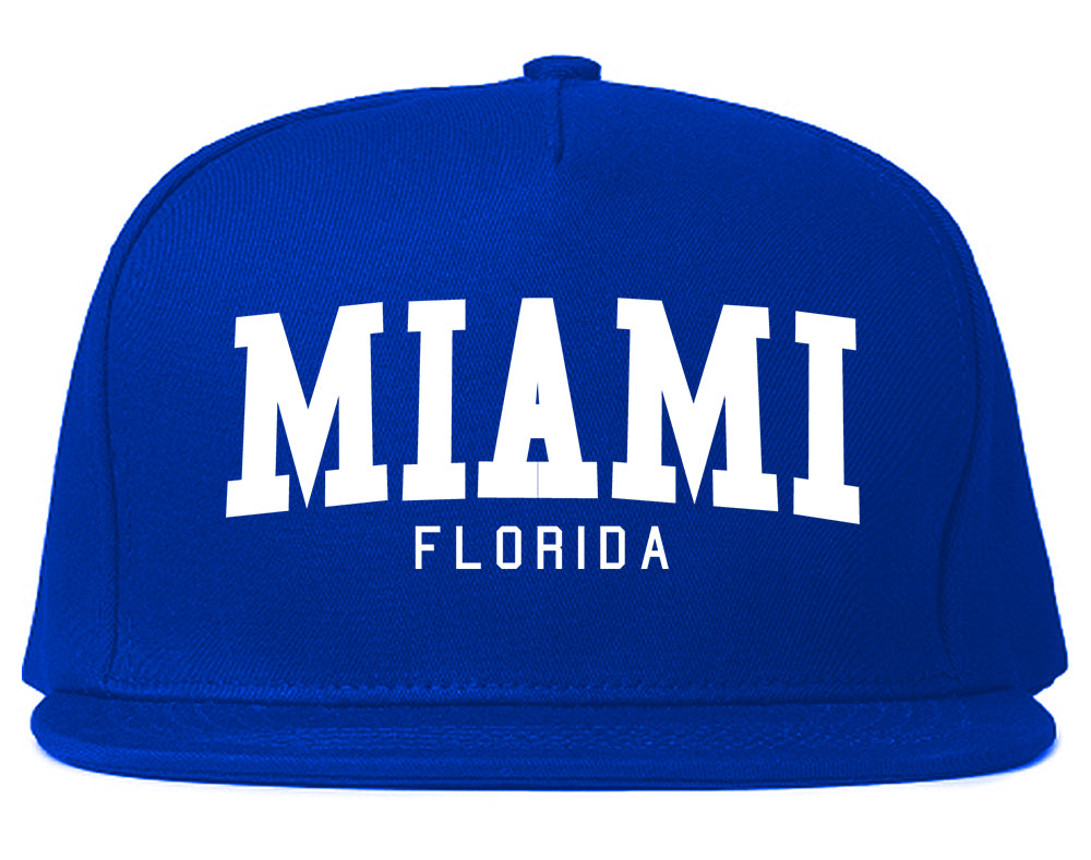 Miami Florida Arch Mens Snapback Hat Royal Blue