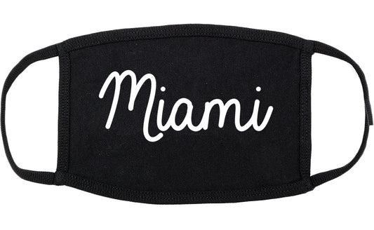 Miami Florida FL Script Cotton Face Mask Black