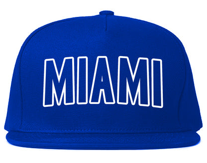 Miami Florida Outline Mens Snapback Hat Royal Blue