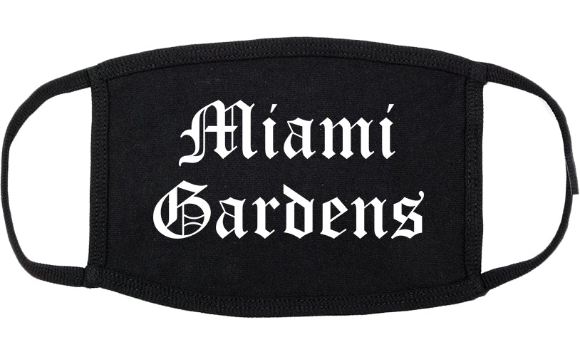 Miami Gardens Florida FL Old English Cotton Face Mask Black
