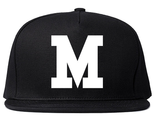 Miami M Letter Mens Snapback Hat Black