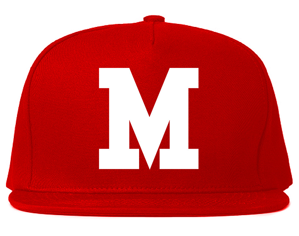 Miami M Letter Mens Snapback Hat Red