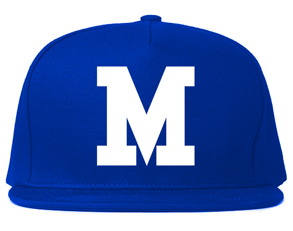 Miami M Letter Mens Snapback Hat Royal Blue