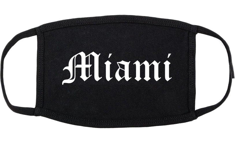 Miami Oklahoma OK Old English Cotton Face Mask Black