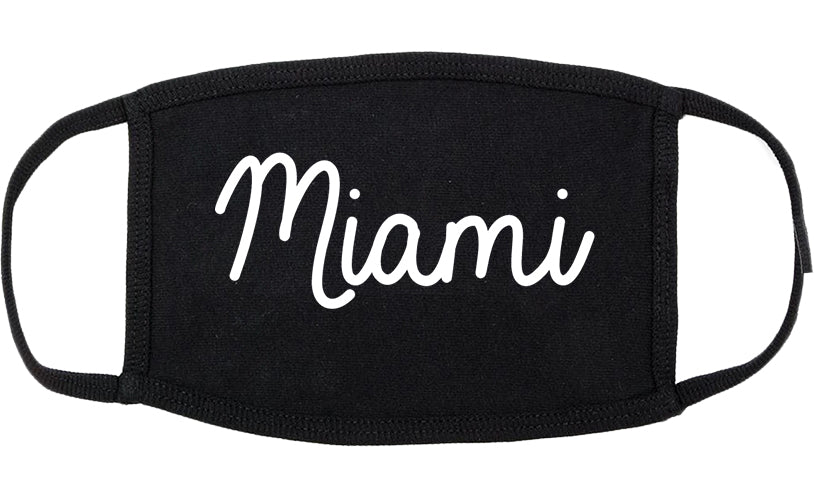 Miami Oklahoma OK Script Cotton Face Mask Black