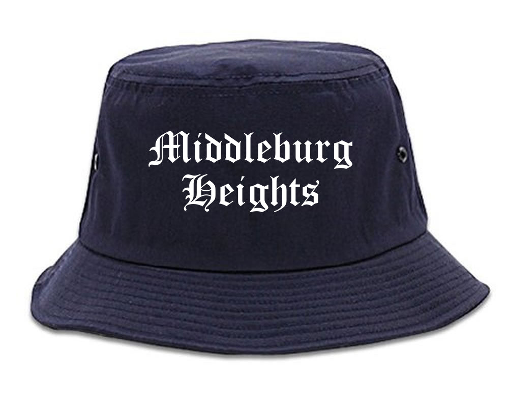 Middleburg Heights Ohio OH Old English Mens Bucket Hat Navy Blue