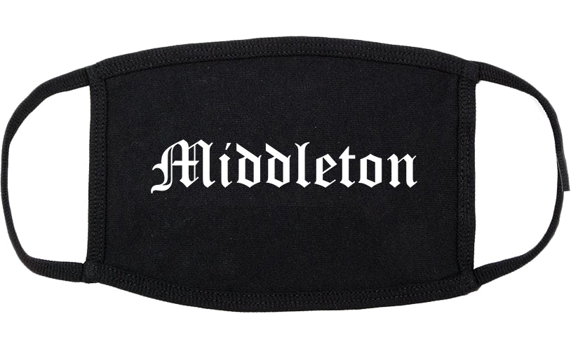 Middleton Wisconsin WI Old English Cotton Face Mask Black