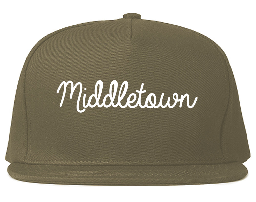 Middletown Connecticut CT Script Mens Snapback Hat Grey