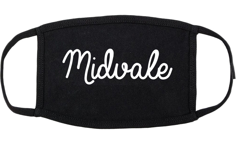 Midvale Utah UT Script Cotton Face Mask Black