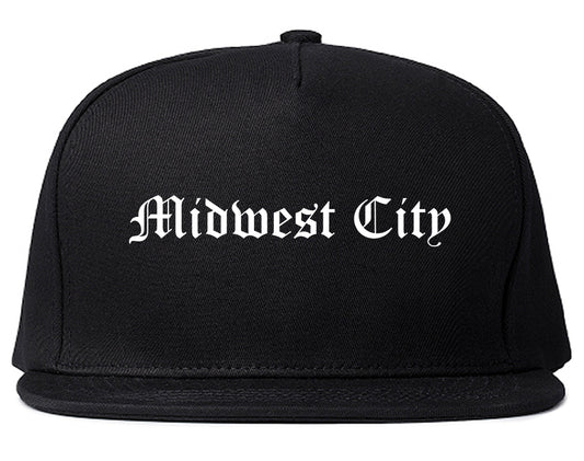 Midwest City Oklahoma OK Old English Mens Snapback Hat Black