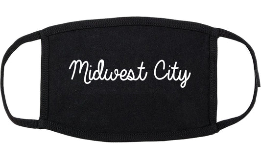 Midwest City Oklahoma OK Script Cotton Face Mask Black