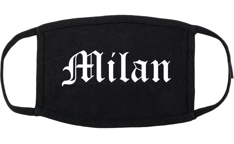 Milan Michigan MI Old English Cotton Face Mask Black