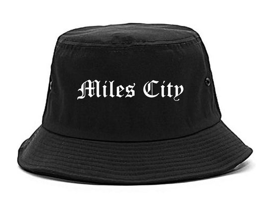 Miles City Montana MT Old English Mens Bucket Hat Black