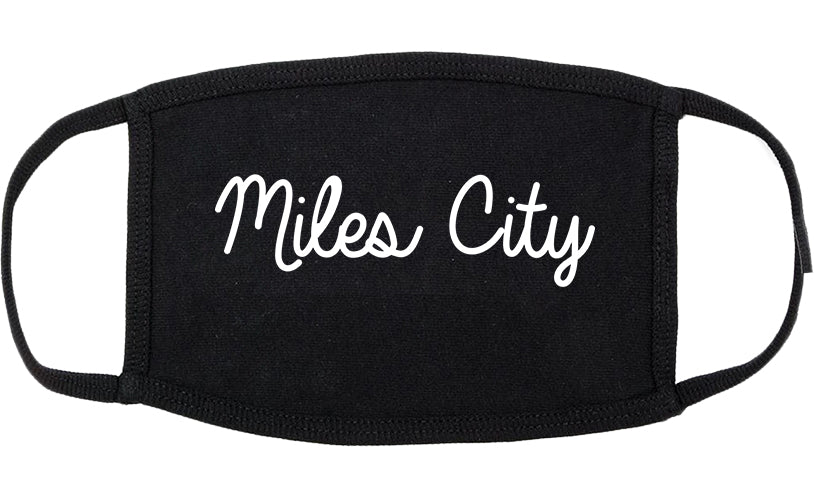 Miles City Montana MT Script Cotton Face Mask Black