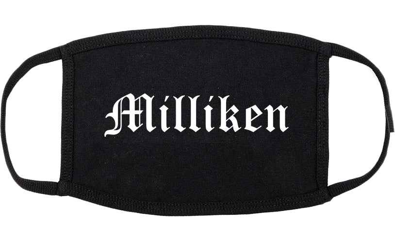 Milliken Colorado CO Old English Cotton Face Mask Black
