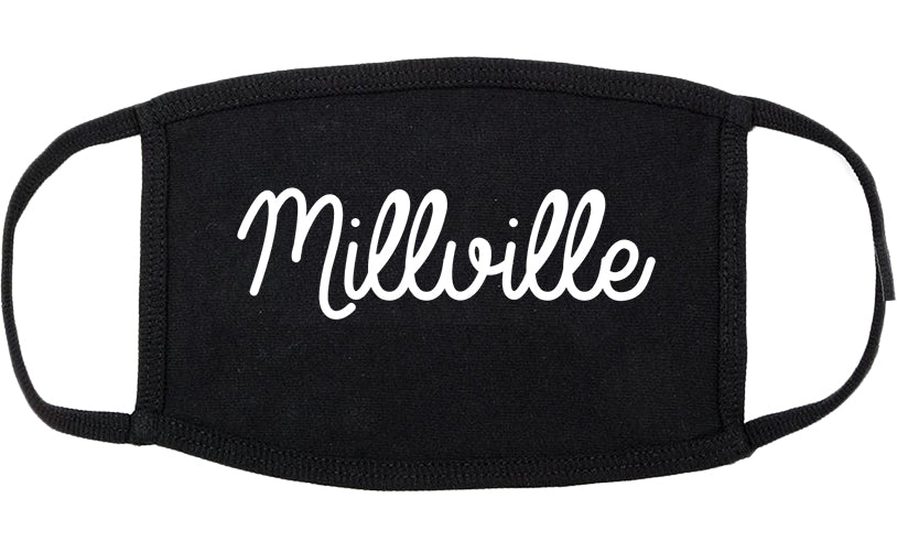 Millville New Jersey NJ Script Cotton Face Mask Black