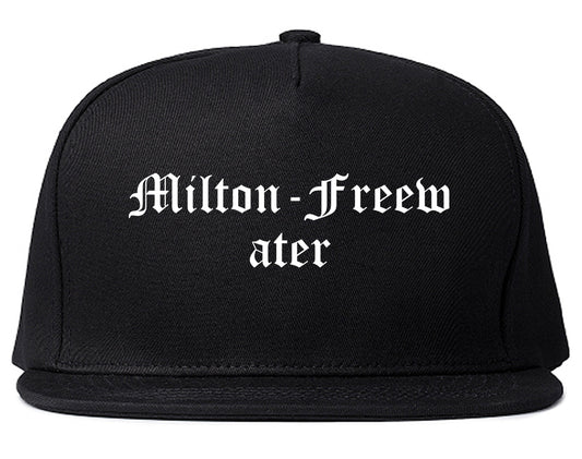 Milton Freewater Oregon OR Old English Mens Snapback Hat Black