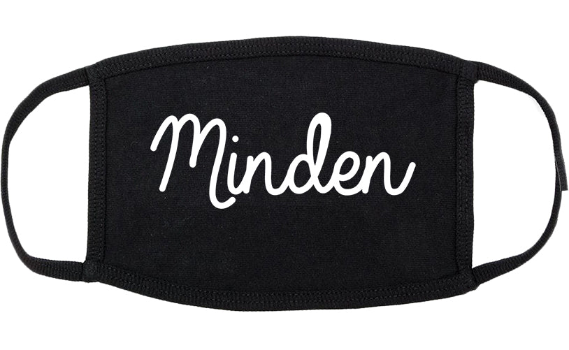 Minden Louisiana LA Script Cotton Face Mask Black