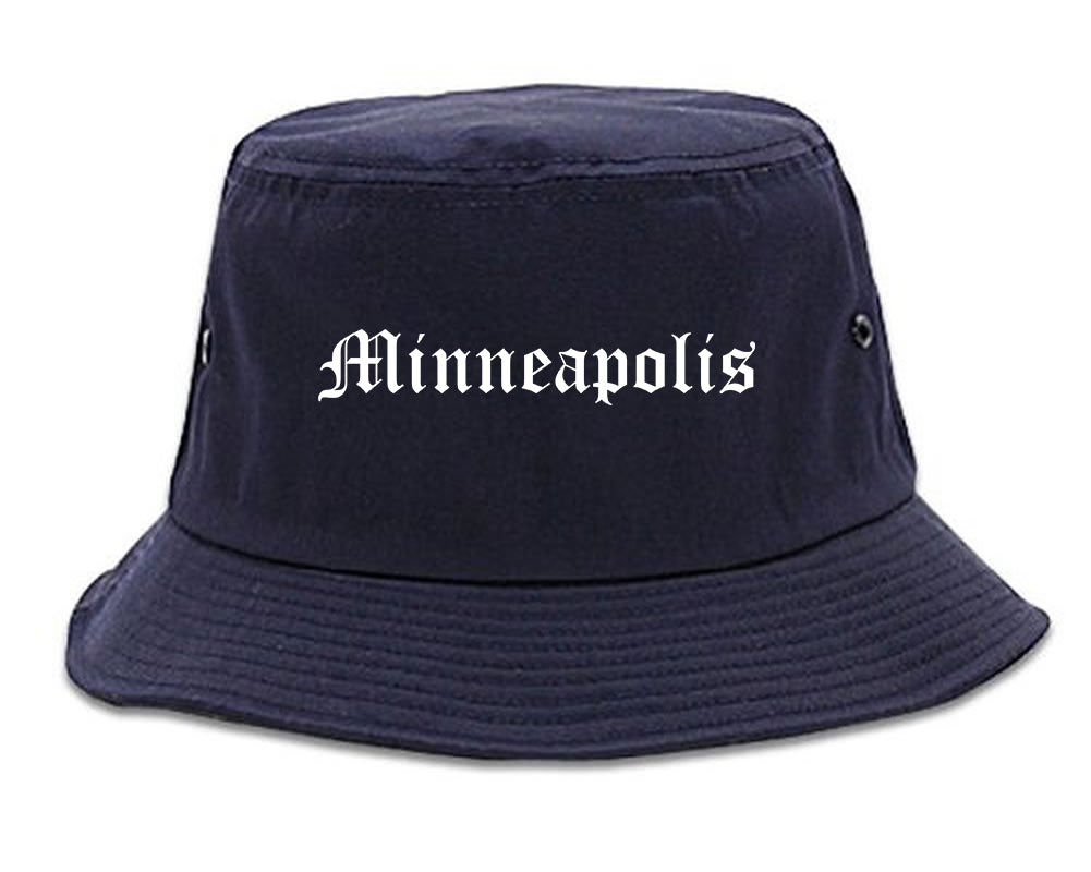 Minneapolis Minnesota MN Old English Mens Bucket Hat Navy Blue