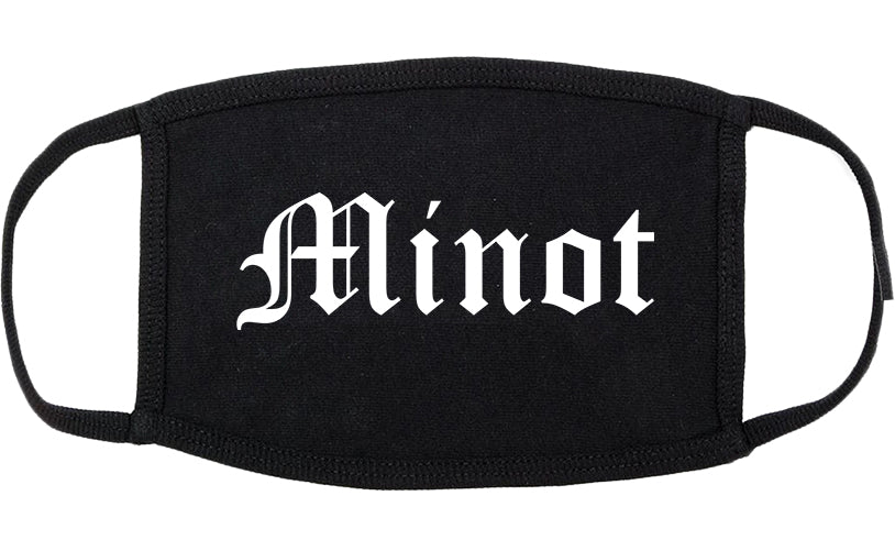 Minot North Dakota ND Old English Cotton Face Mask Black