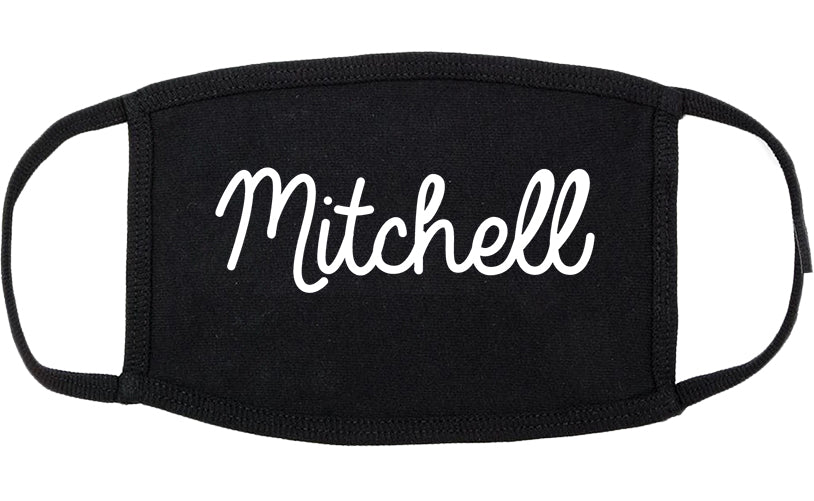 Mitchell South Dakota SD Script Cotton Face Mask Black