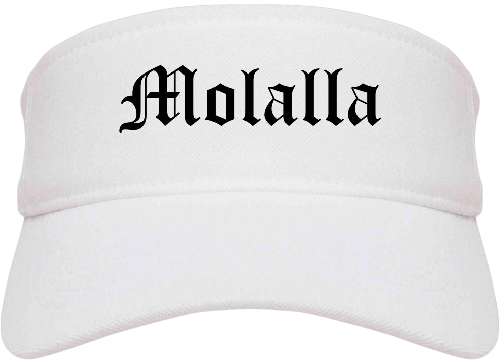 Molalla Oregon OR Old English Mens Visor Cap Hat White